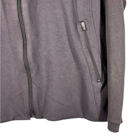 EILEEN Fisher Petite Womens Sz PS Fitted ZIP Up Jacket 2 ZIP Pockets Gray - Picture 3 of 6